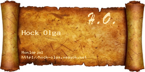 Hock Olga névjegykártya